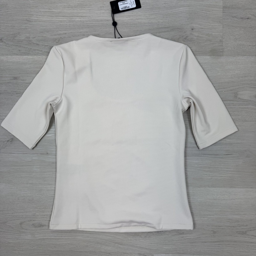 Rag and Bone Jackie Ribbed Scoopneck Short Sleeve Top Size XS Ivory $198 - Picture 4 of 5